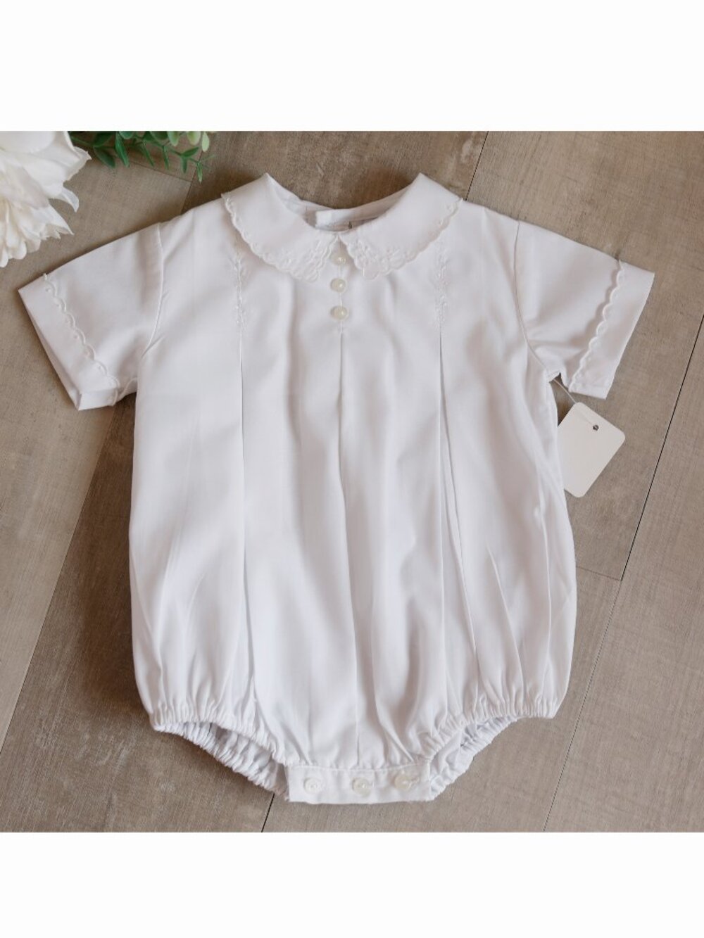 White Heirloom Creeper Bubble Newborn Vintage Special Occasion 1st Portrait RARE